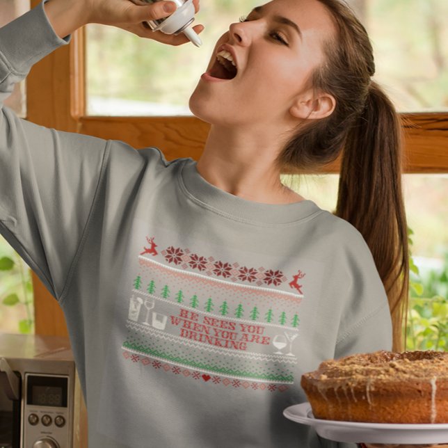 Äkta juldrickande Cocktail Funny Sweater T Shirt (Skapare uppladdad)