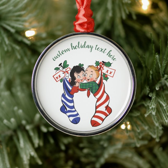 Äkta julklappar med Cute Children Julgransprydnad Metall (Träd)