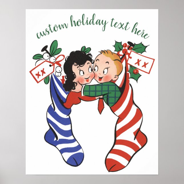 Äkta julklappar med Cute Children Poster (Framsidan)