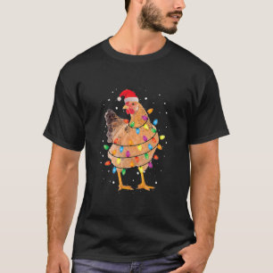 Äkta julkyckling Santa Hat Ljus Sweater T Shirt