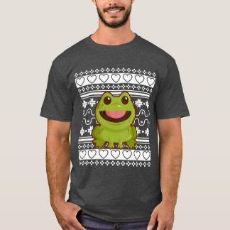 Äkta julskjortor Jul Frog roligt T Shirt