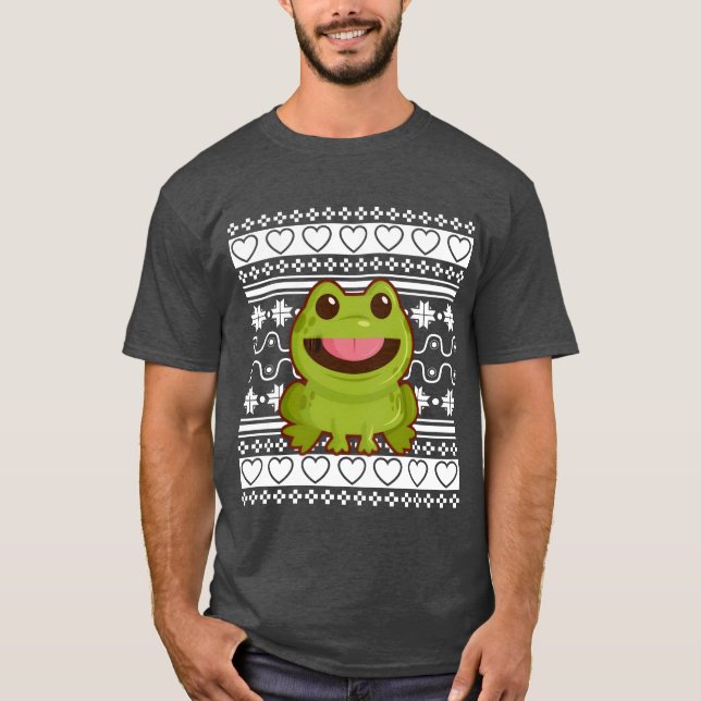 Äkta julskjortor Jul Frog roligt T Shirt (Framsida)
