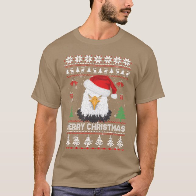 Äkta julsötare Eagle Santa God jul T Shirt (Framsida)