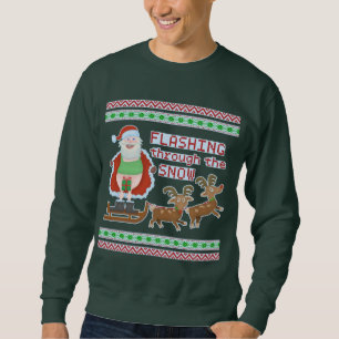 Äkta julsötare Funny Santa FlashSnö Lång Ärmad Tröja