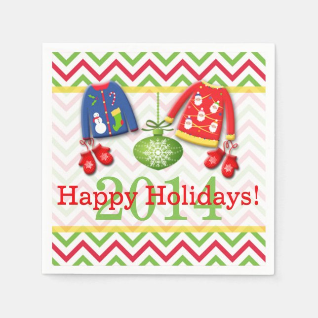 Äkta julsötare Glad helg Napkins Pappersservett (Framsidan)