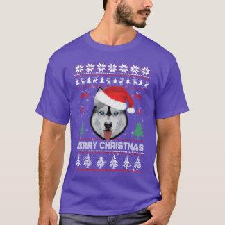 Äkta julsötare Husky Santa God jul T Shirt