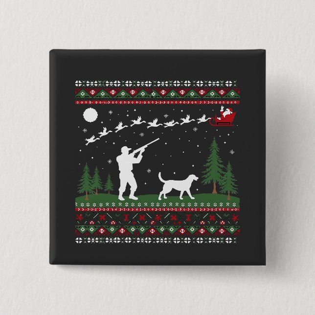 Äkta julsötare Jaktsäsong Santa Knapp (Framsida)