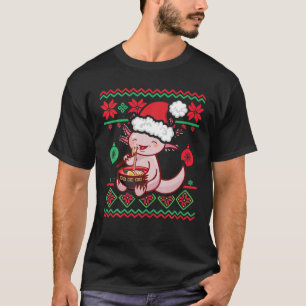 Äkta julsötare Kawaii Anime Axolotl T Shirt