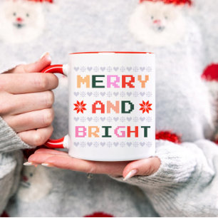 Äkta julsötare   Merry och Bright Kaffemugg