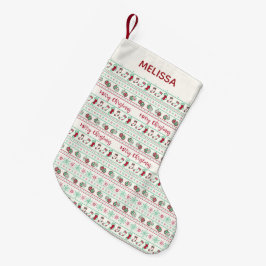 Äkta julsötare Mönster Helgdag Liten Julstrumpa
