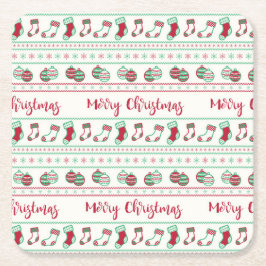 Äkta julsötare Mönster Helgdag Underlägg Papper Kvadrat