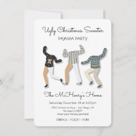 Äkta julsötare Pajama Party Inbjudningar