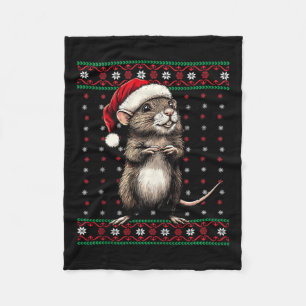 Äkta julsötare Råtta Älskare Santa Hat Funny H Fleecefilt