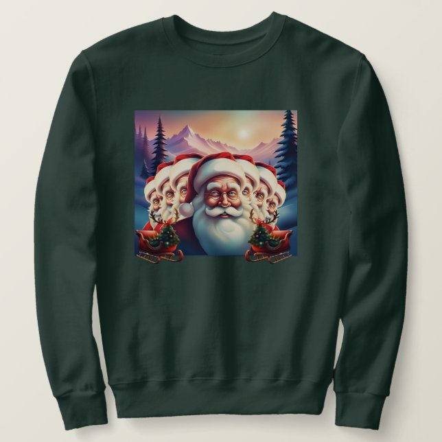 Äkta julsötare Santa Clones Lång Ärmad Tröja (Design framsida)