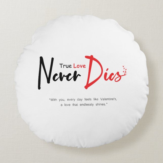 Äkta kärlek aldrig rund kudde (Framsidan)