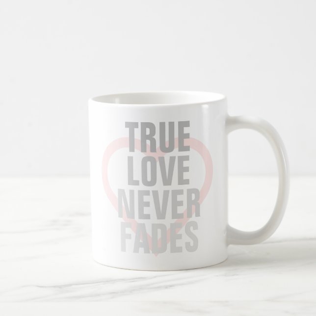 Äkta kärlek aldrig tonas kaffemugg (Höger)