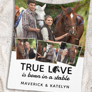 Äkta kärlek Anpassningsbar Equestrian Horse Lover Fleecefilt