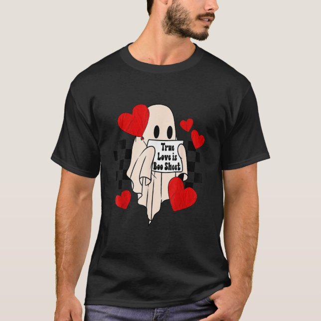Äkta kärlek är Boo Lakan Ghost-talesoky Valentines T Shirt (Framsida)