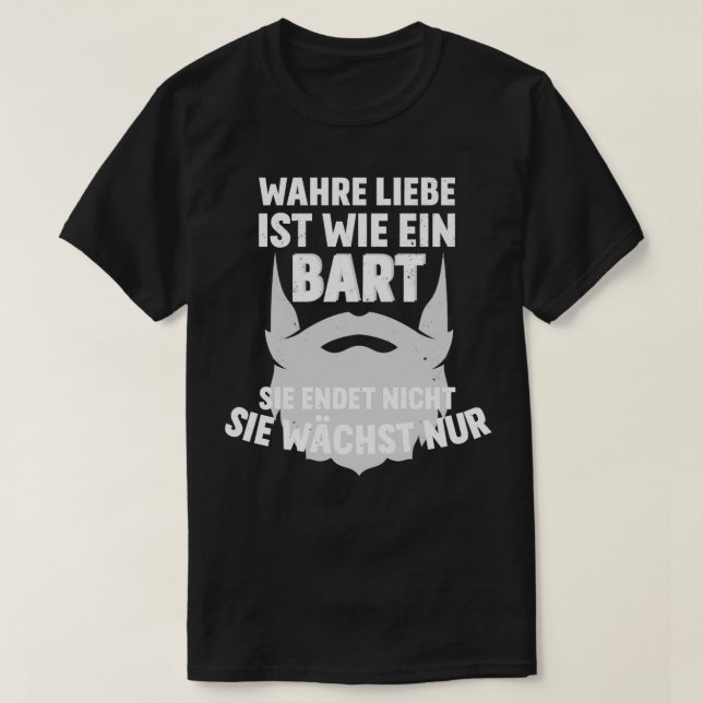 Äkta kärlek är roligt som ett skäggigt ordspråk t shirt (Design framsida)