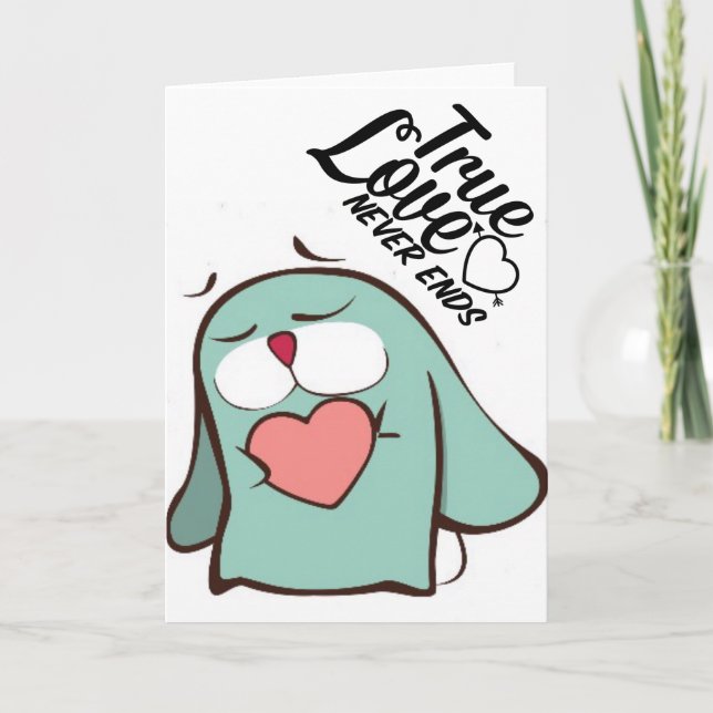 Äkta kärlek avslutar aldrig hälsningkortet kort (Framsida)