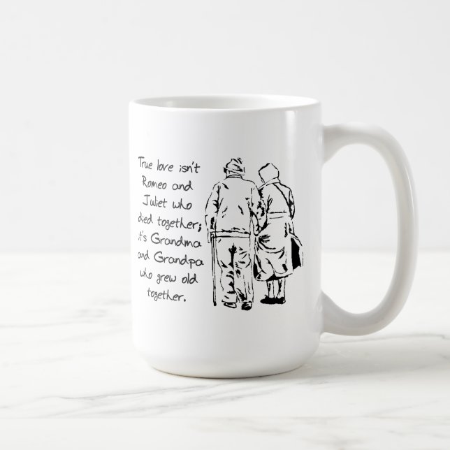 Äkta Kärlek Blir Gammal Rolig Romantisk Mugg (Höger)