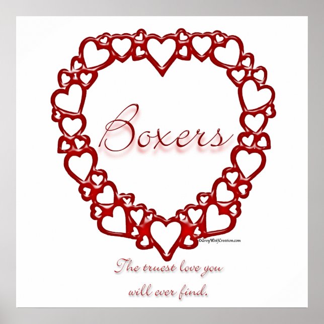 Äkta kärlek boxer-Poster Poster (Framsidan)