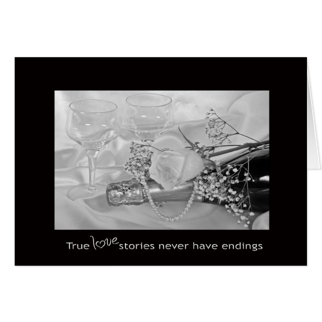 Äkta kärlek bröllop hälsningskort (Framsidan Horizontal)