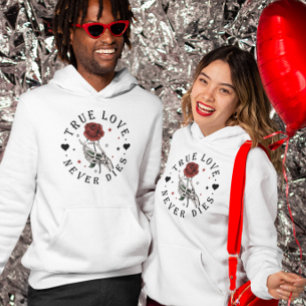 Äkta kärlek Dies Valentine Skeleton Hoodie