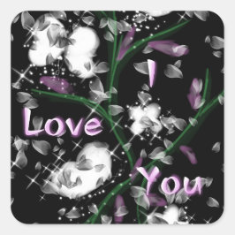 Äkta kärlek fästdon fyrkantigt klistermärke