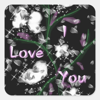 Äkta kärlek fästdon fyrkantigt klistermärke
