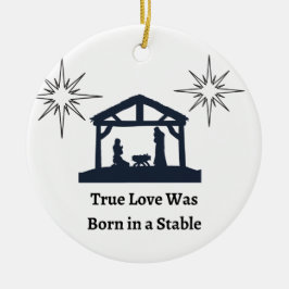 Äkta kärlek föddes i en stativ på julen julgransprydnad keramik