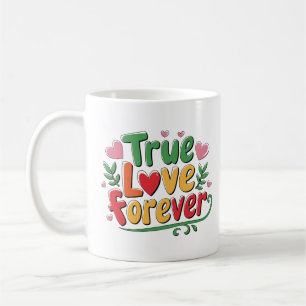 Äkta kärlek för Cute Heart-design, Romantisk gåva Kaffemugg