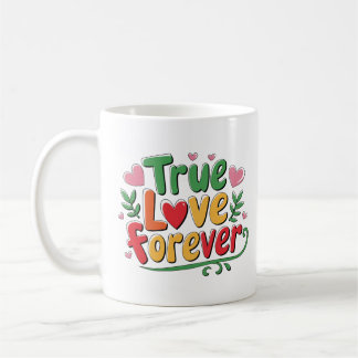 Äkta kärlek för Cute Heart-design, Romantisk gåva Kaffemugg