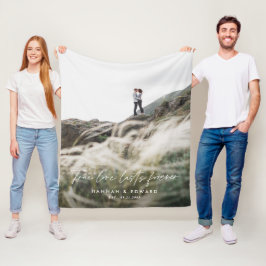 Äkta kärlek fotomodern minimal personlig fleecefilt