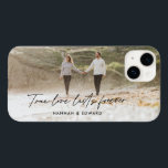 Äkta kärlek fotomodern minimal personlig-gåva C<br><div class="desc">Äkta kärlek varar för evigt fotoenkel, modern minimiårsdag för personligen, bröllop, födelsedag eller julklapp för den du kärlek.</div>