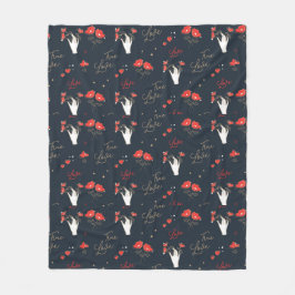 Äkta kärlek Händer och blommor Fleecefilt