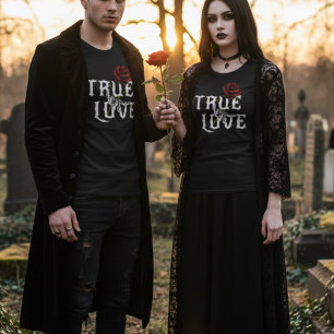 Äkta kärlek hudben och rödblommor t shirt