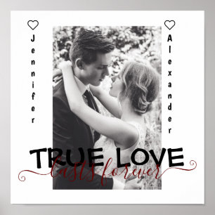 Äkta kärlek last för Cute Couple Heart Photo Poster