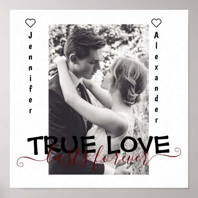 Äkta kärlek last för Cute Couple Heart Photo Poster (Framsidan)