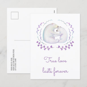 Äkta kärlek last för Polarna Bear Valentines day Helg Vykort