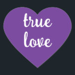 Äkta kärlek Lila Heart - Stickers Hjärtformat Klistermärke<br><div class="desc">Söt etiketter som ska läggas till inbjudningar,  brev,  bröllopsfavörer och mycket mer! Designad i den vackra staten Washington,  USA,  av en oberoende-artist.</div>