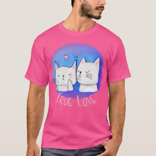 Äkta kärlek med katter och kyss t shirt