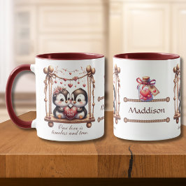 Äkta kärlek Penquins från valentines day på vingår Mugg