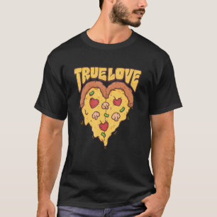 Äkta kärlek Pepperoni Pizza Heart Italiana Food Pi T Shirt