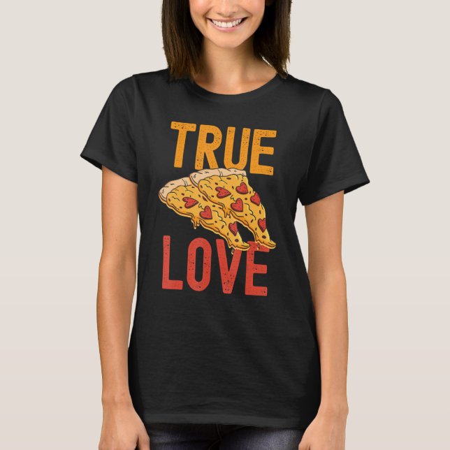 Äkta kärlek Pizza Boys Funny Valentines day Kids P T Shirt (Framsida)