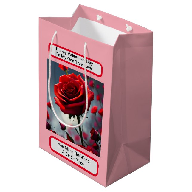 Äkta kärlek Röd ros, Valentines day (Baksidan Vinklad)