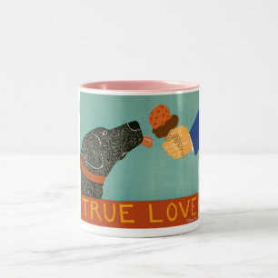 äkta kärlek-Rosa Mugg-Stephen Huneck Två-Tonad Mugg