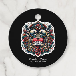 Äkta Kärlek Skelett Hjärtat Tatuering Bröllop Gåvor Etiketter