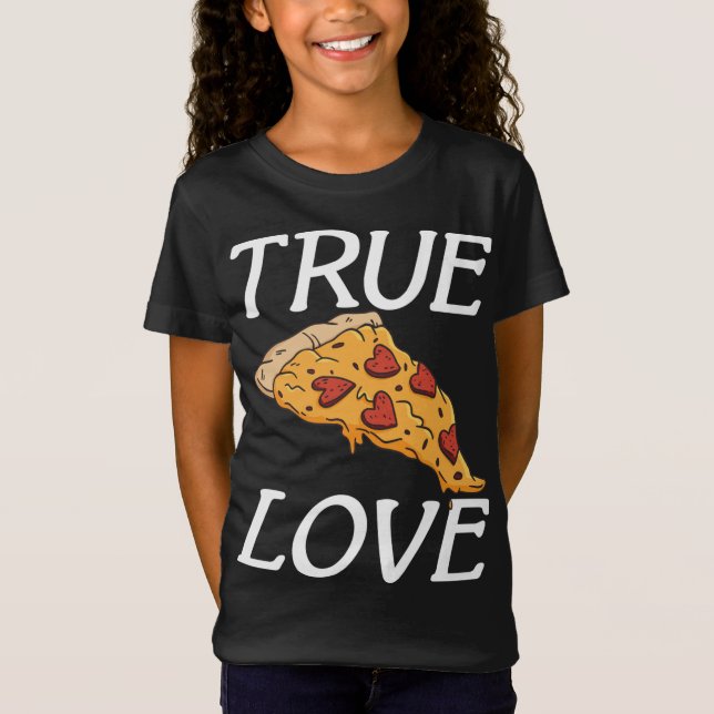 Äkta kärlek Snack Pizzalove Pizza T Shirt (Framsida)