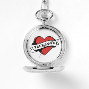 Äkta kärlek Tattoo Heart Klassisk Romantik-desig Armbandsur